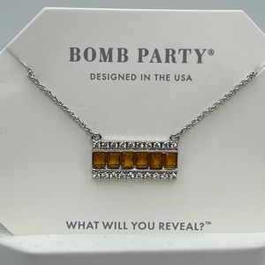 Bomb Party Necklace - Rhodium NEW never worn NO BOX